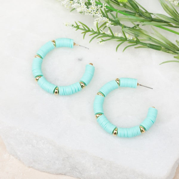 Boho Beaded Hoop Earrings