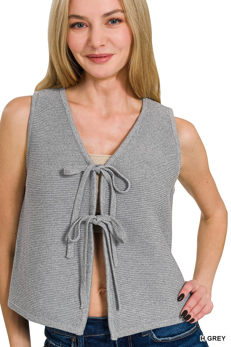 Tie Front Sweater Vest