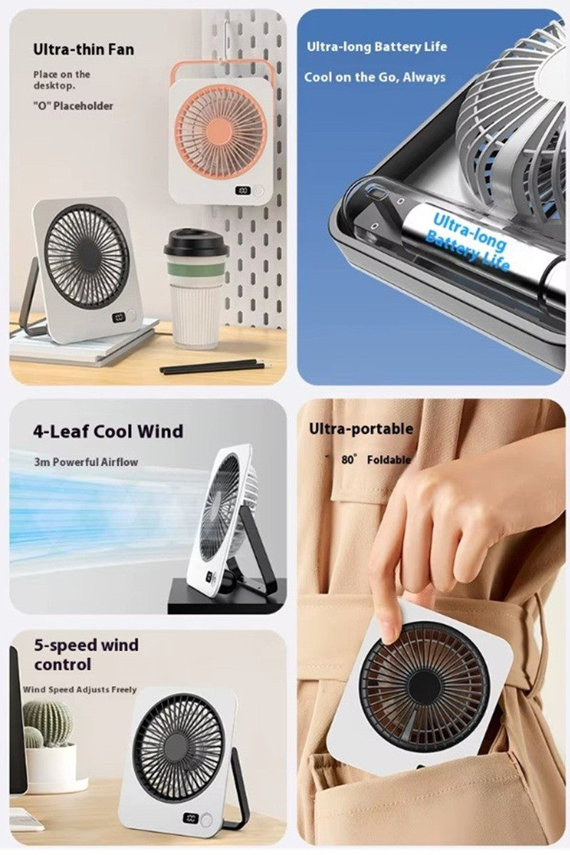 Ultra Quiet Portable Folding Mini Desktop Fan