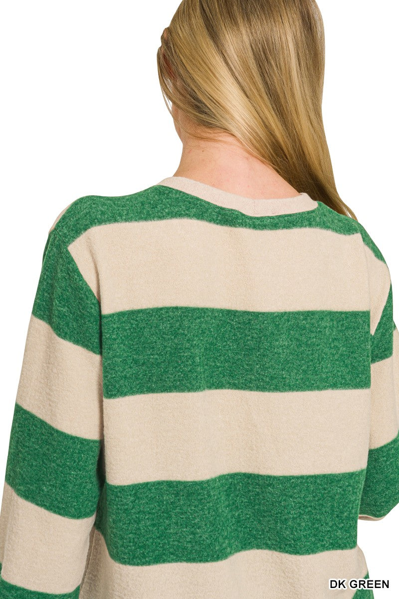 Brushed Striped Hacci Sweater