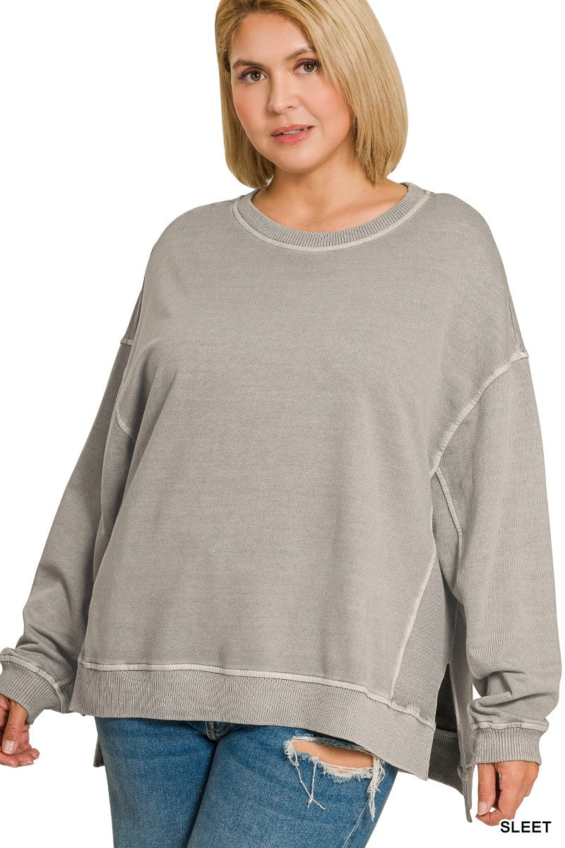 Plus F/terry Pigment Dye & Enzyme Washing Pullover