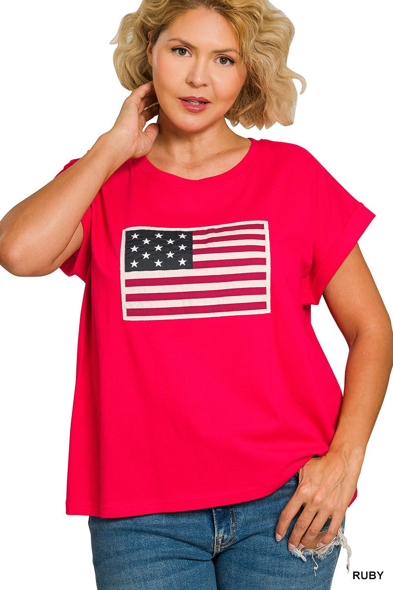 Plus American Flag Tee