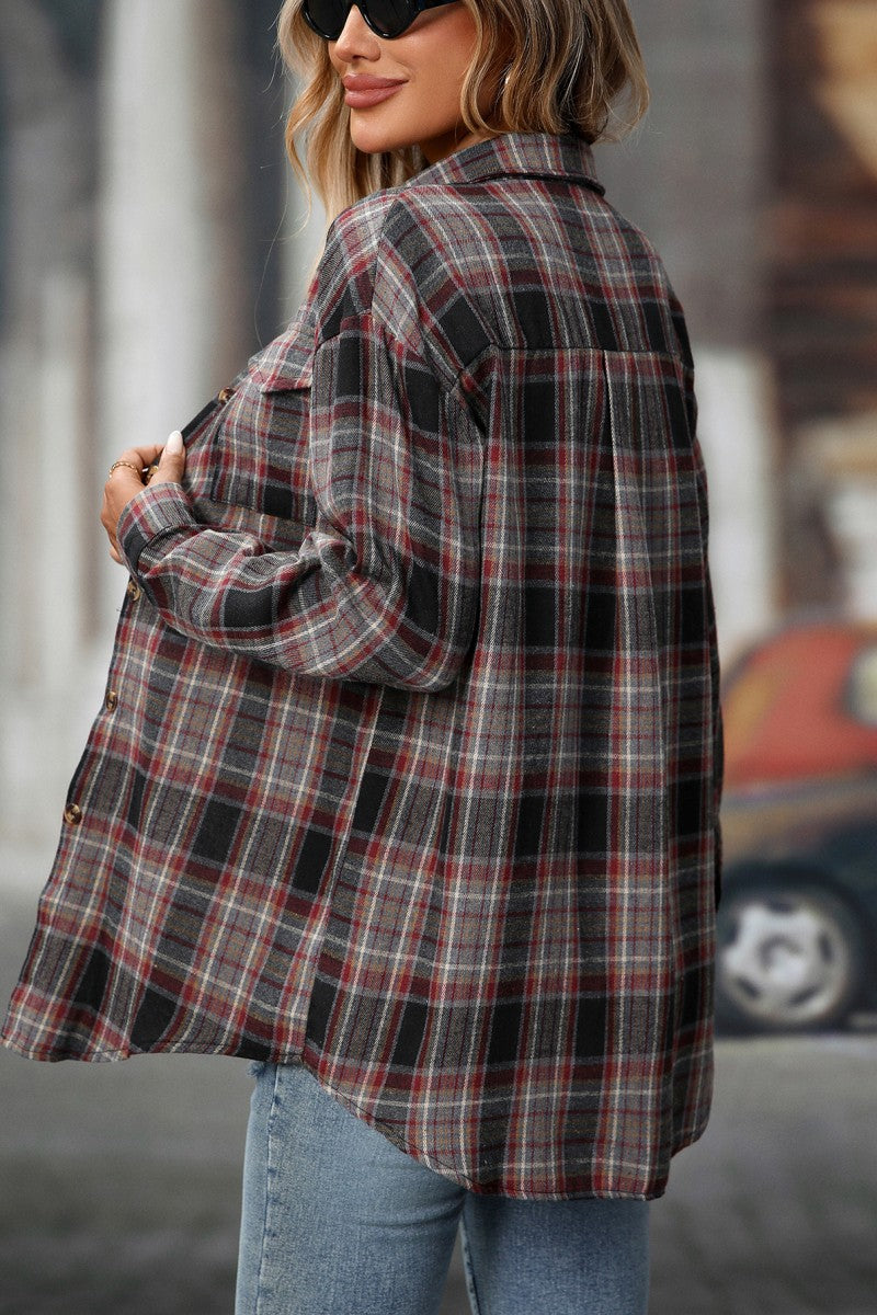 Plaid Flannel Button Up Shirt
