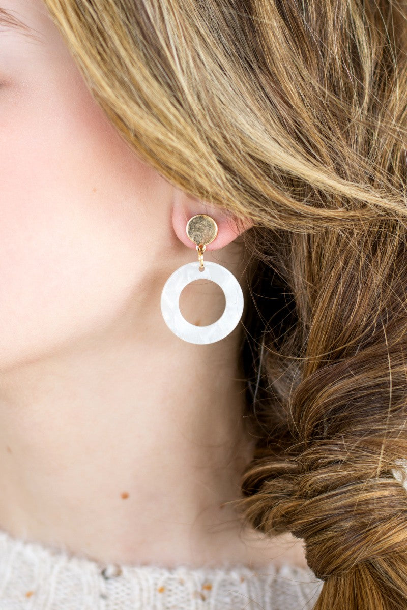 Resin Circle Drop Earrings