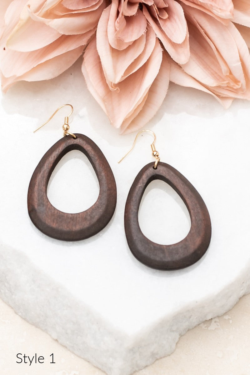Teardrop Wooden Earring Collection