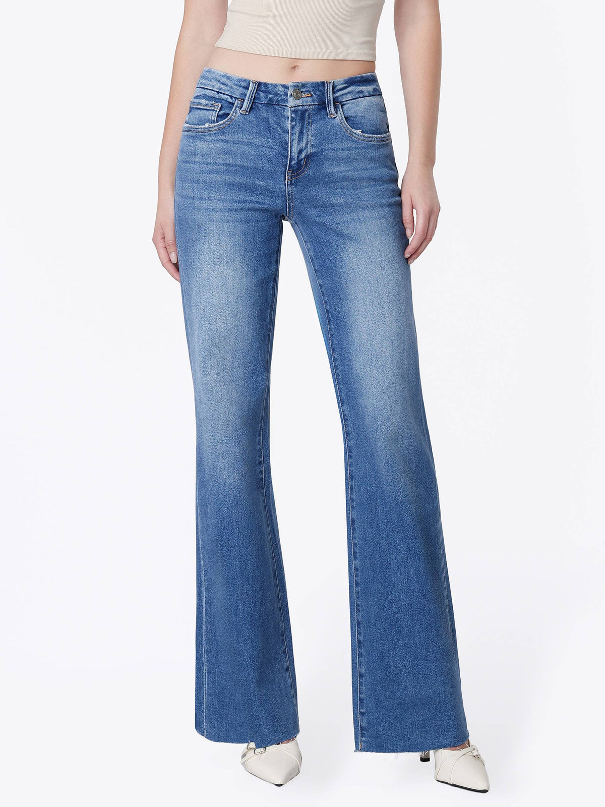 MID RISE SEAMLESS WAISTBAND VINTAGE FLARE JEANS LV2177