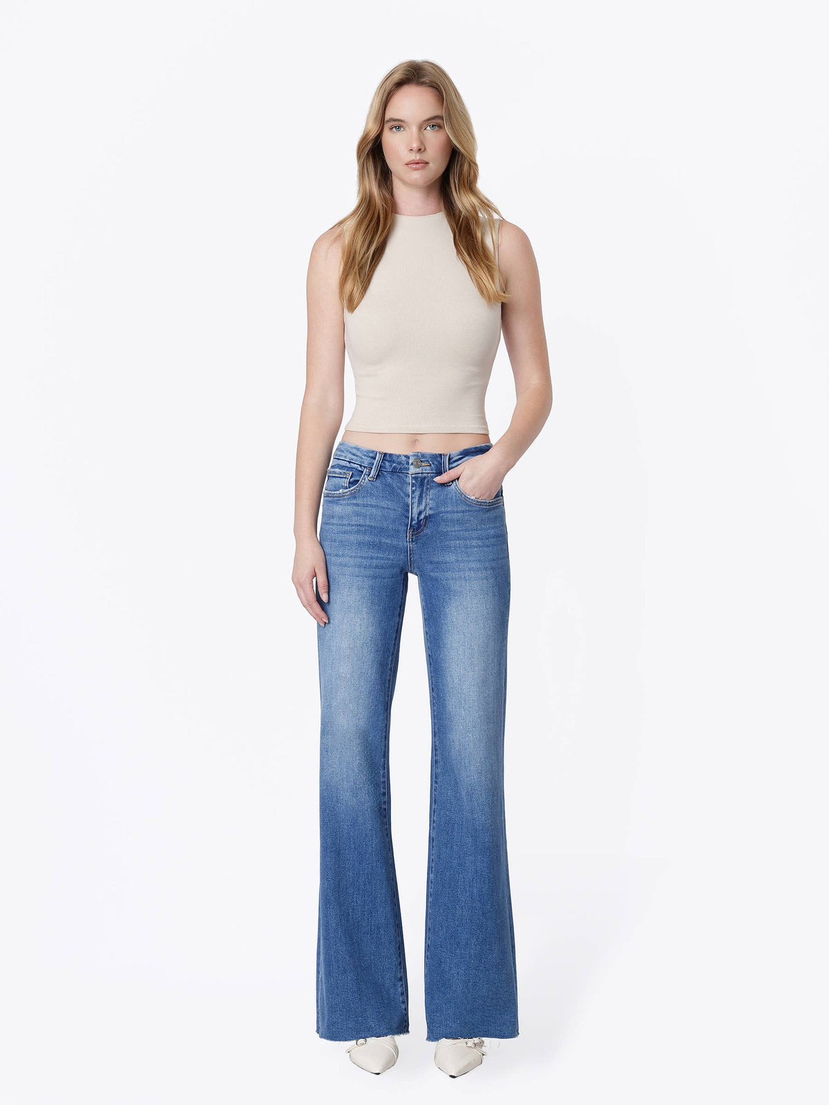 MID RISE SEAMLESS WAISTBAND VINTAGE FLARE JEANS LV2177