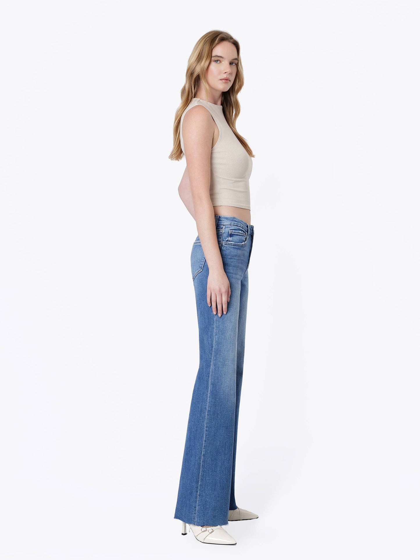 MID RISE SEAMLESS WAISTBAND VINTAGE FLARE JEANS LV2177