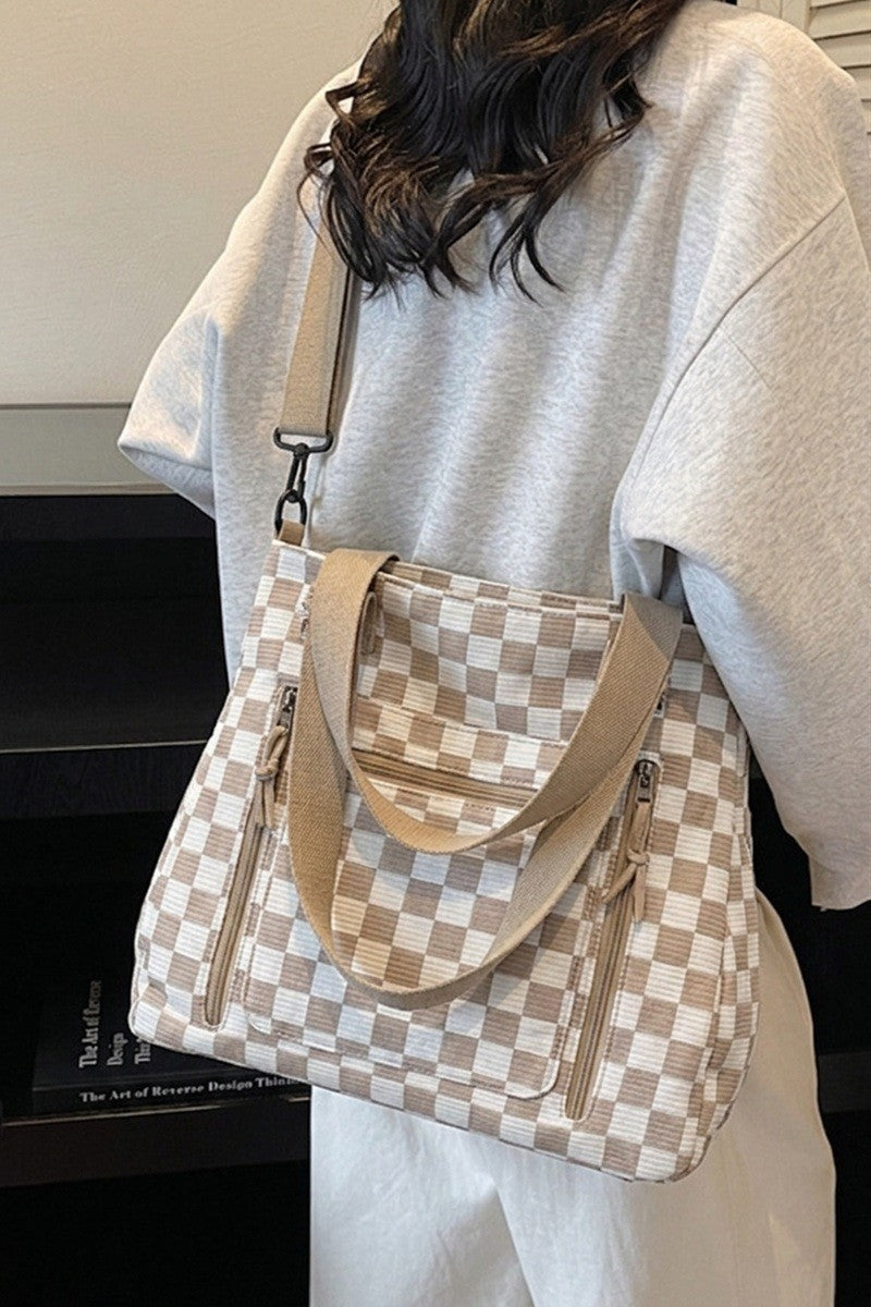 Checkmate Carry All Corduroy Tote Bag