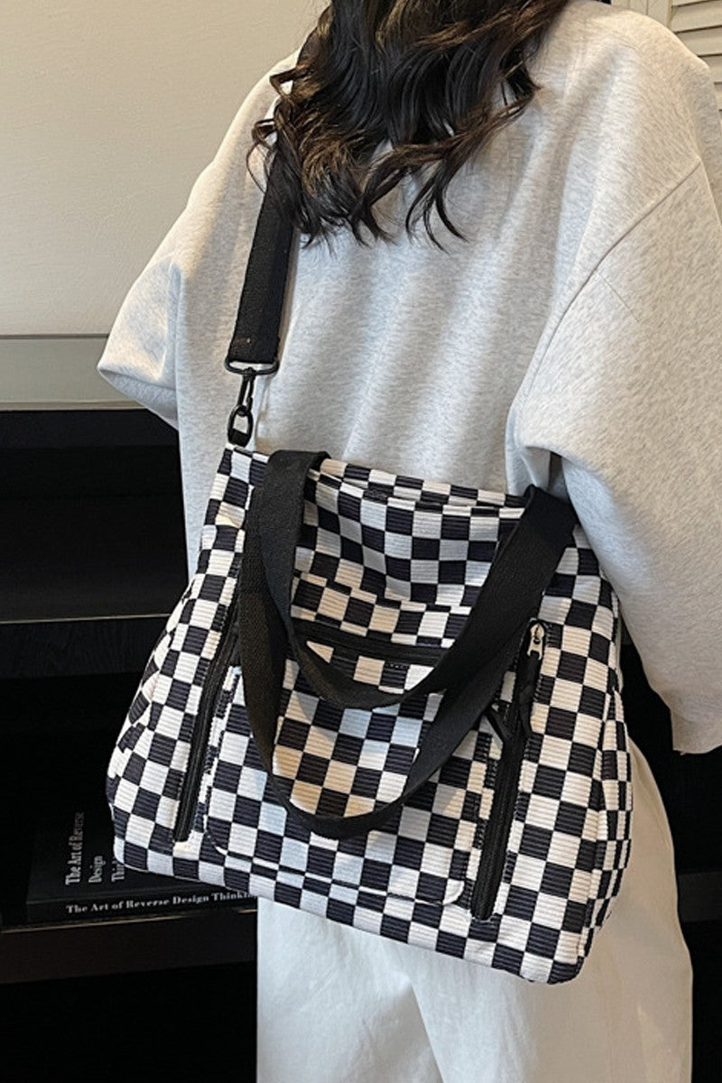 Checkmate Carry All Corduroy Tote Bag