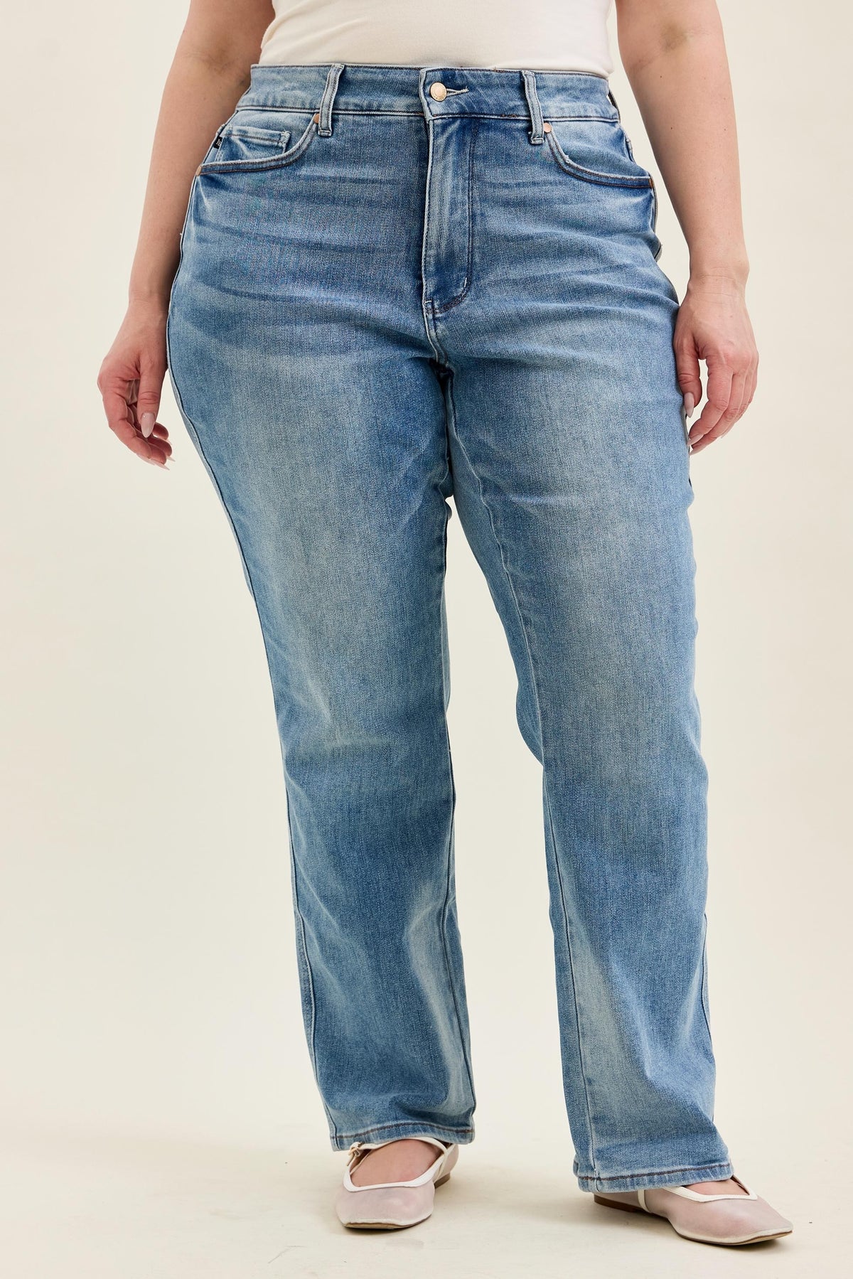 Hw Tummy Control Contrast Wash Straight