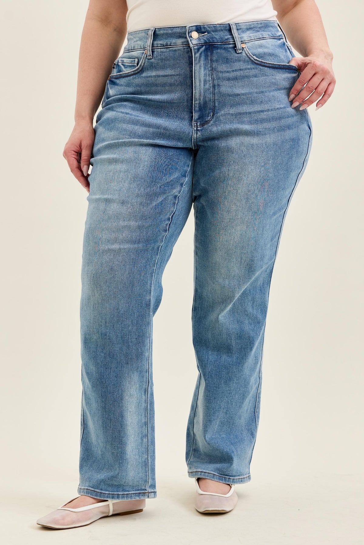 Hw Tummy Control Contrast Wash Straight