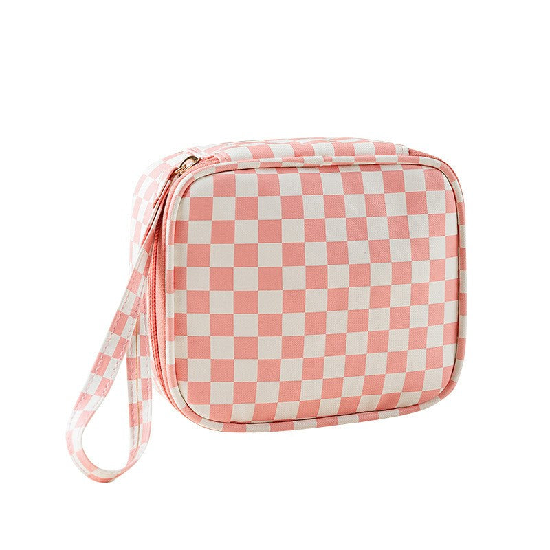 Checker Cosmetic Makeup Travel Pouch Bag