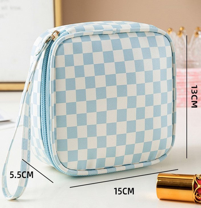 Checker Cosmetic Makeup Travel Pouch Bag