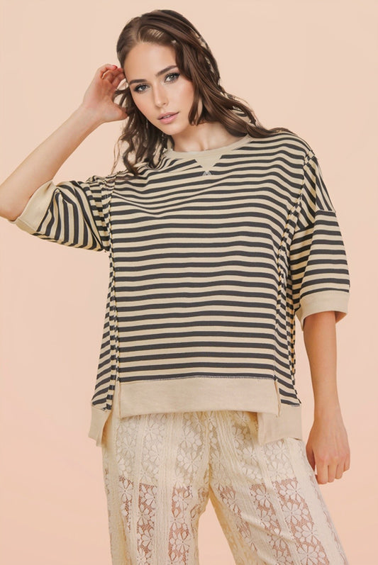 Oversized Stripe Casual Knit Top