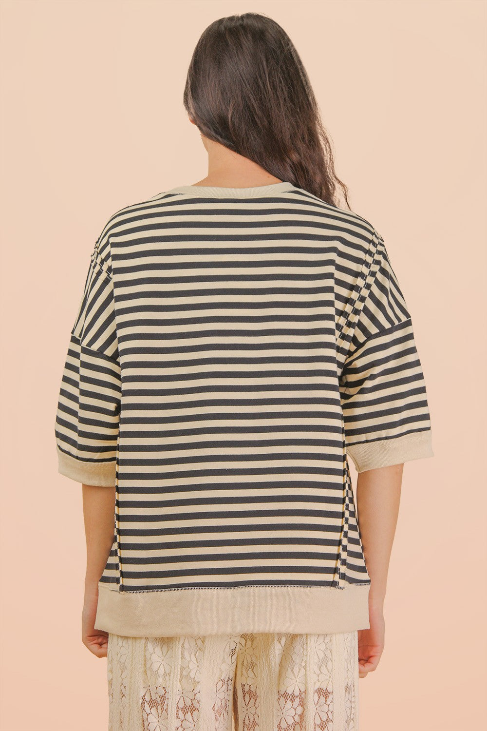 Oversized Stripe Casual Knit Top