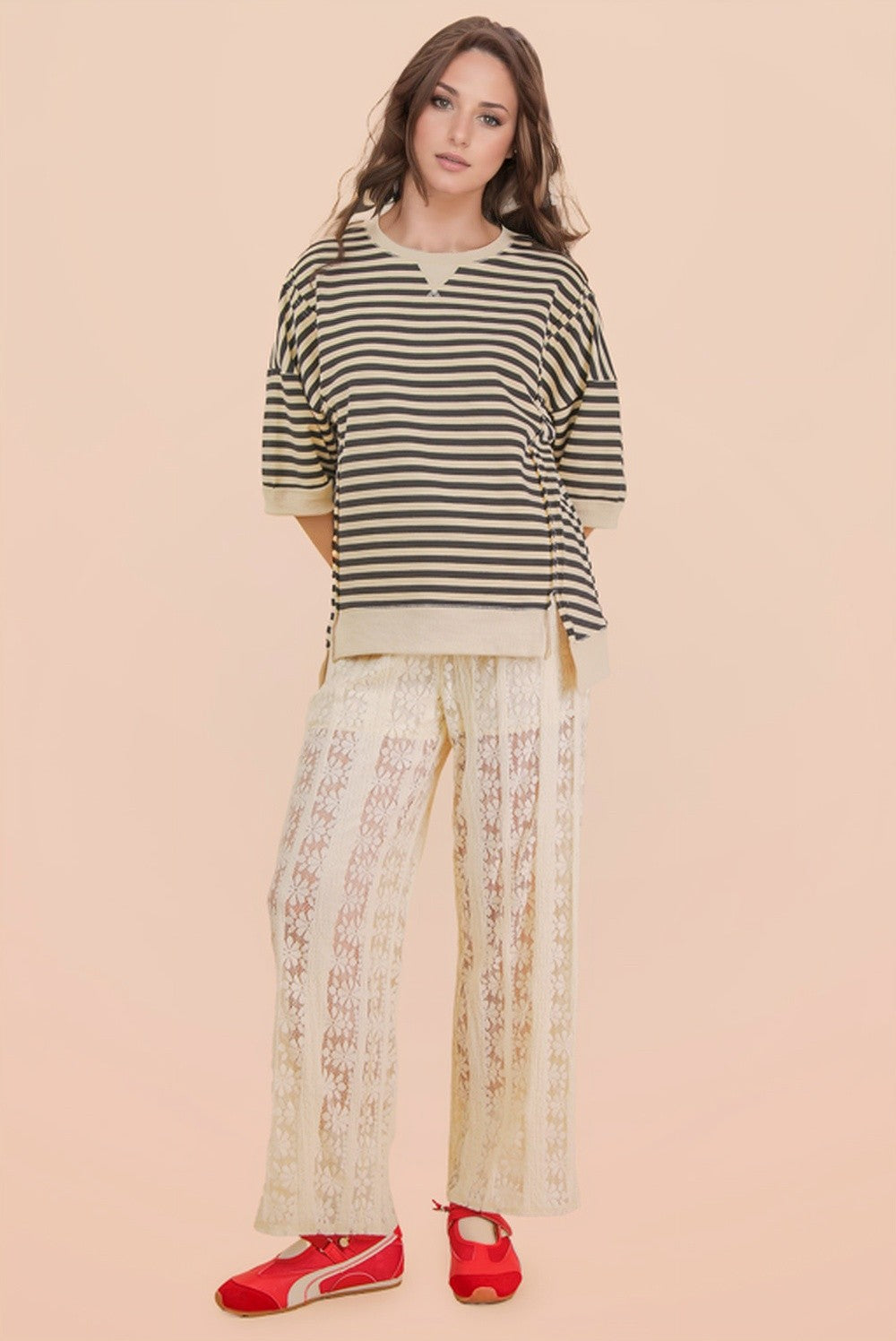 Oversized Stripe Casual Knit Top