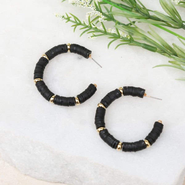Boho Beaded Hoop Earrings