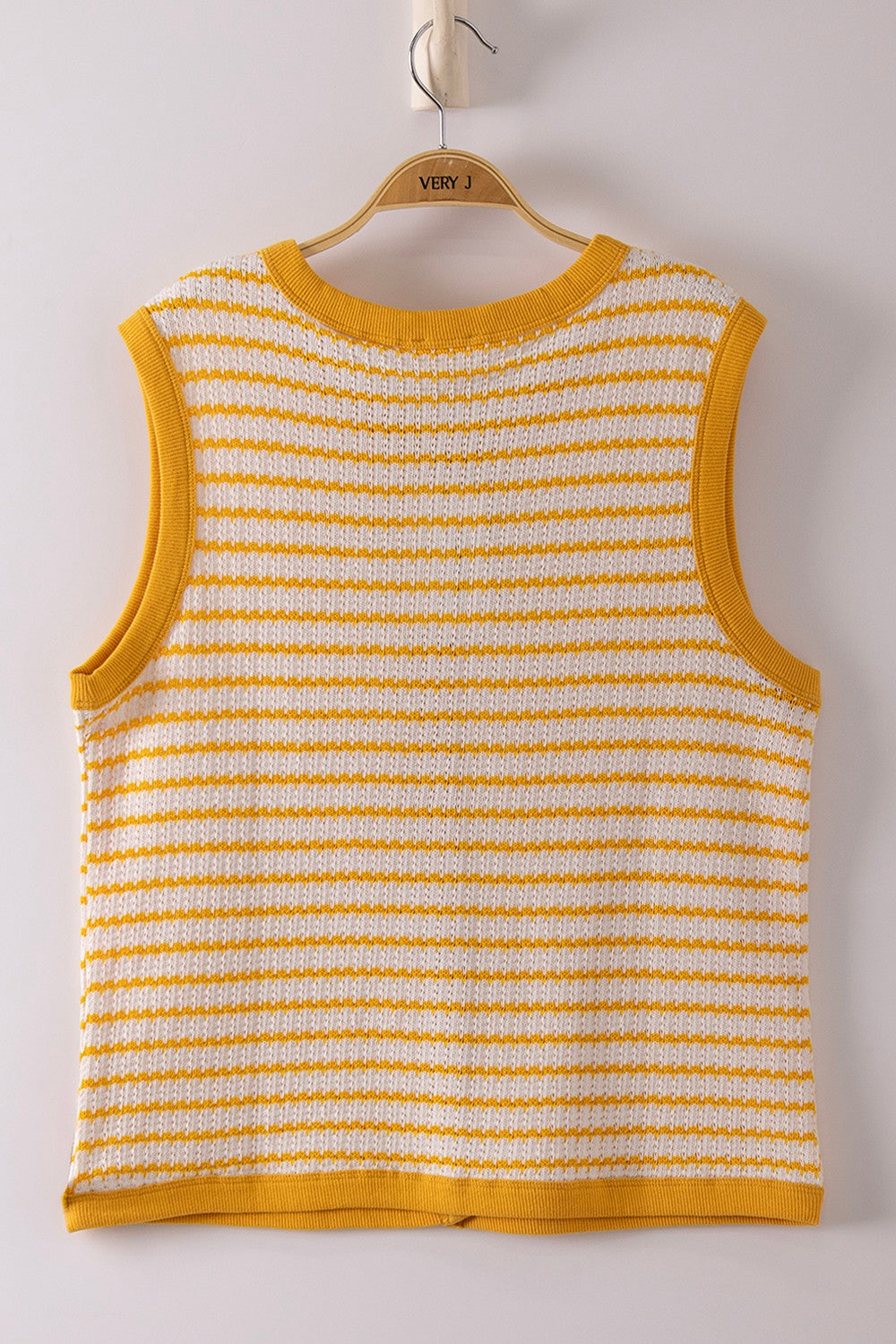 Stripe Knit Button Down Top
