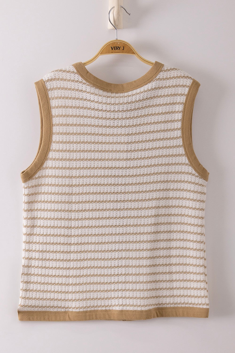 Stripe Knit Button Down Top