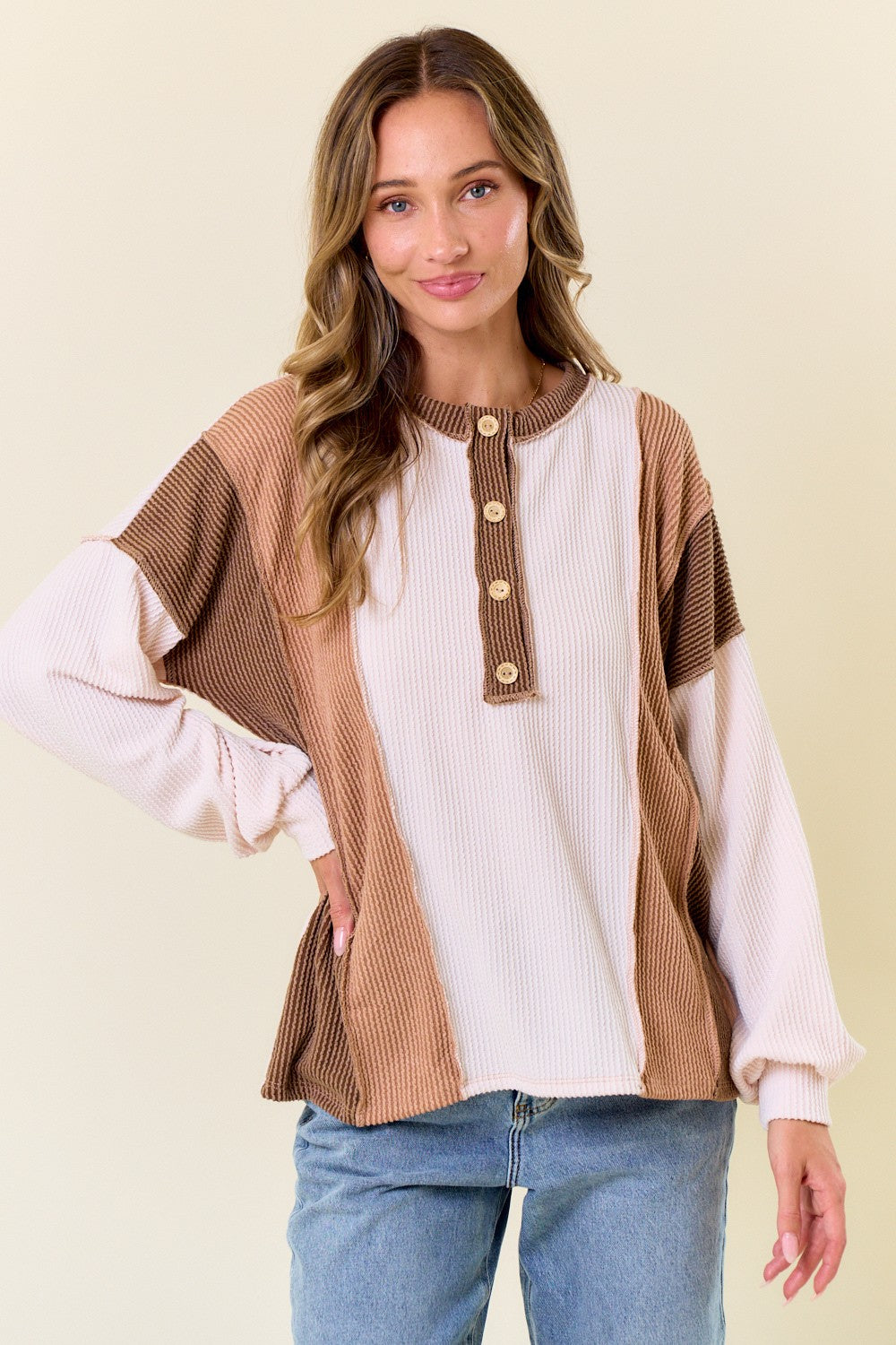 Something New Colorblock Top