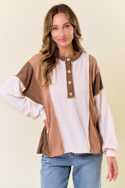 Something New Colorblock Top