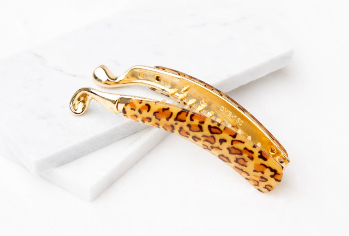 Leopard Banana Claw Clip