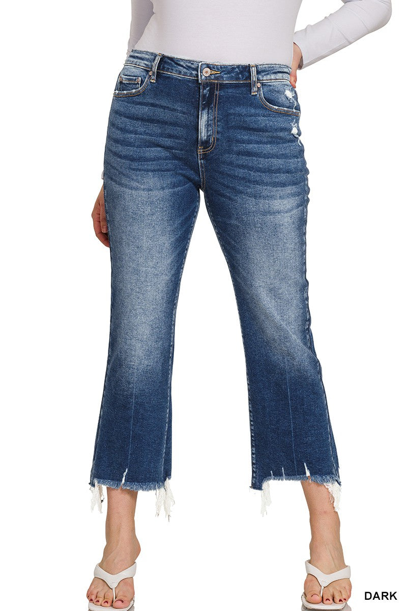 Plus Kick Crop Flare Denim Pants