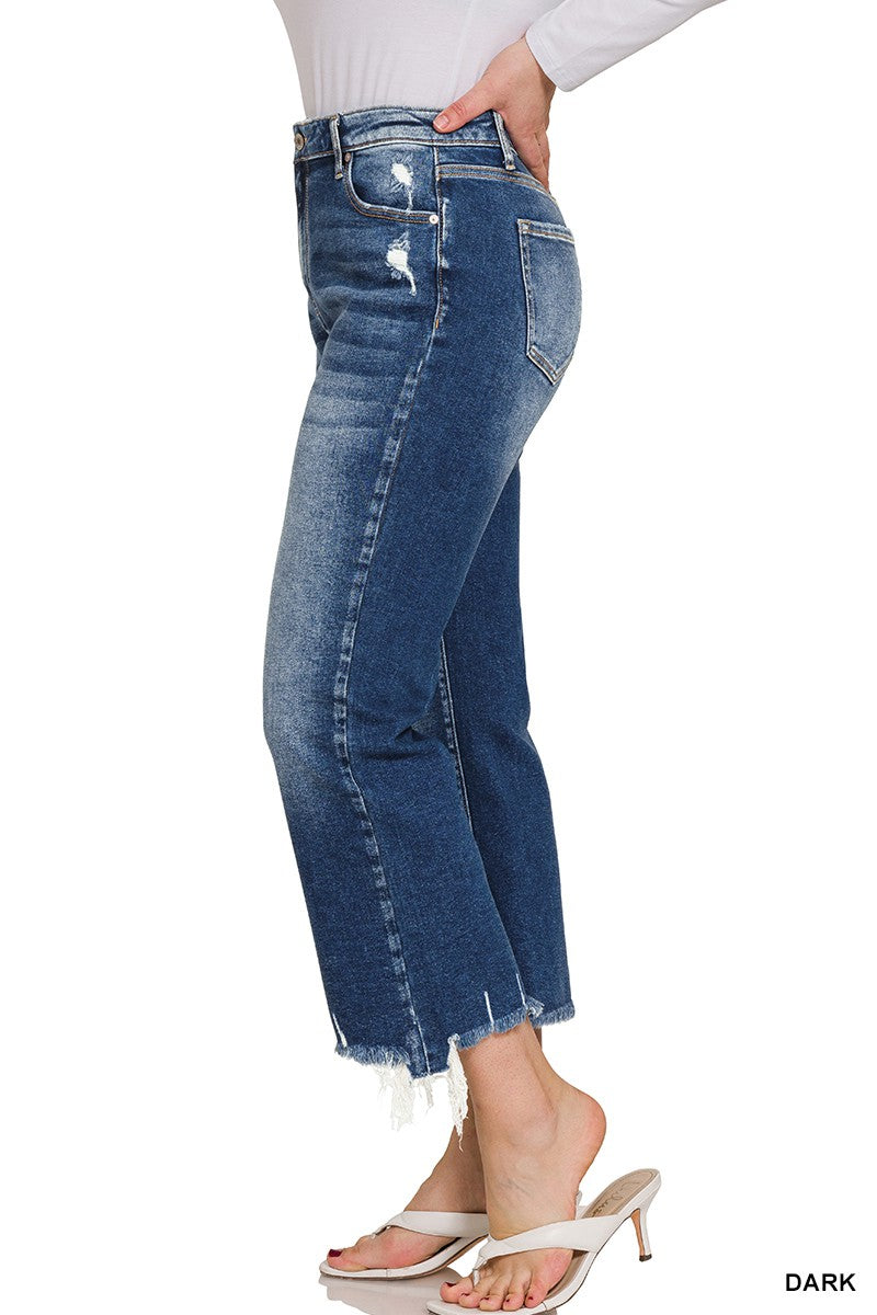 Plus Kick Crop Flare Denim Pants