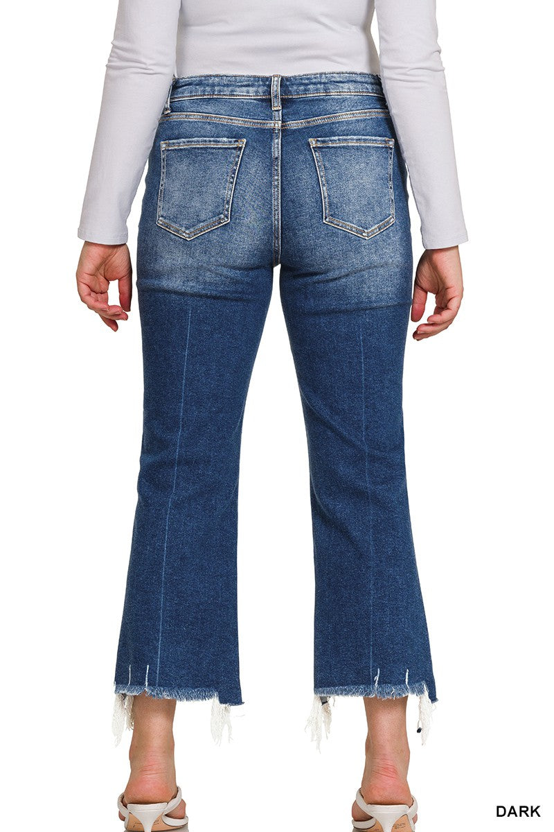 Plus Kick Crop Flare Denim Pants