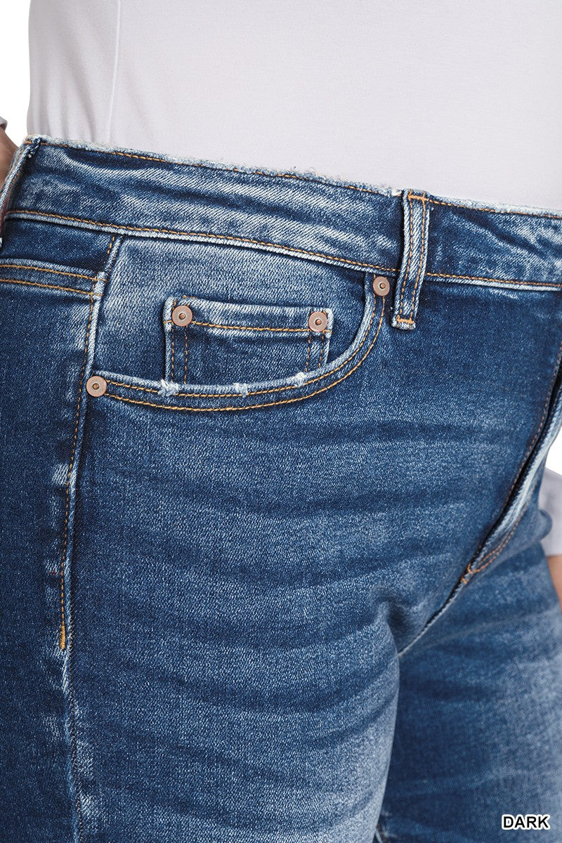 Plus Kick Crop Flare Denim Pants