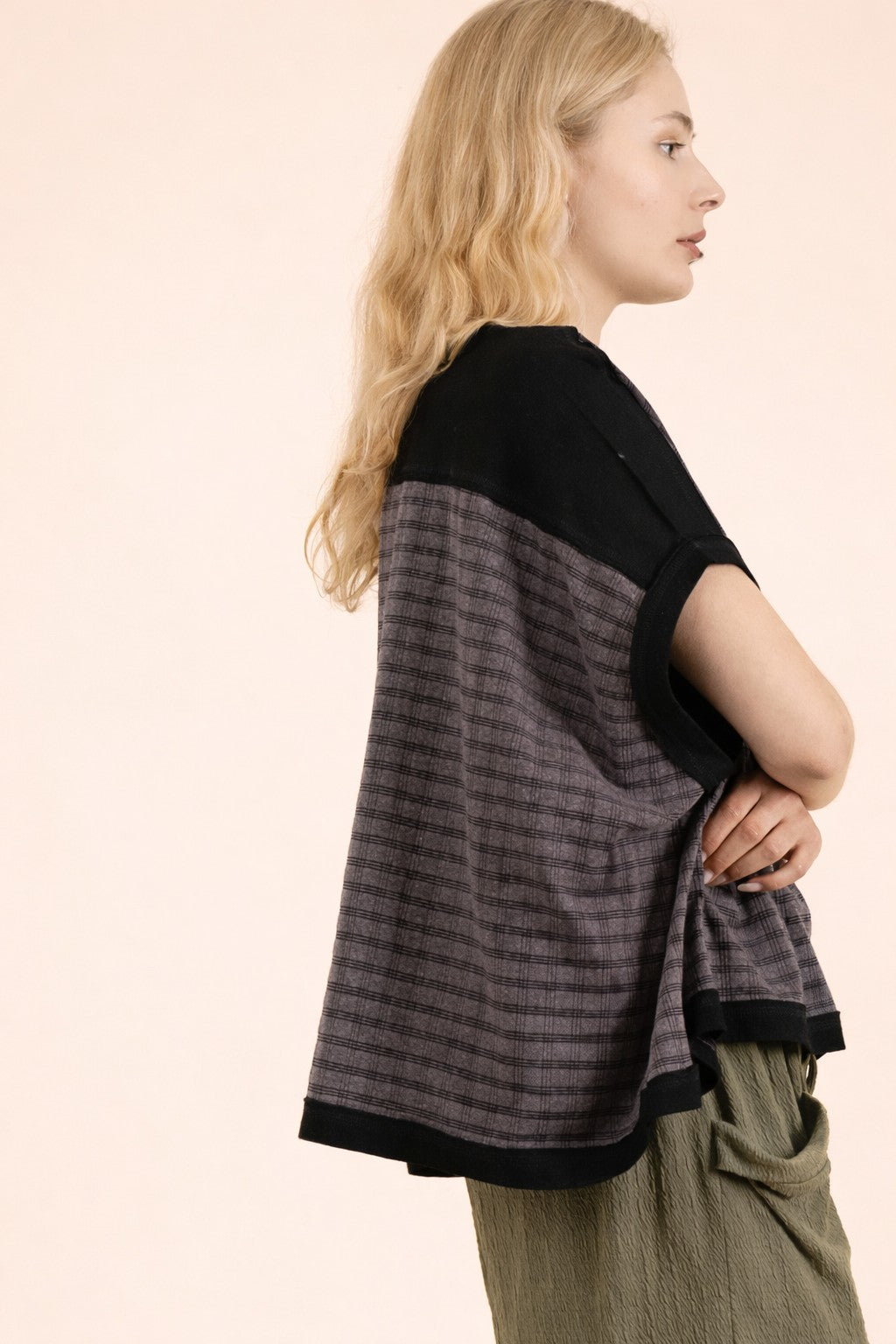 Dolman Sleeve Textured Knit Casual Top
