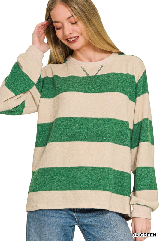 Brushed Striped Hacci Sweater