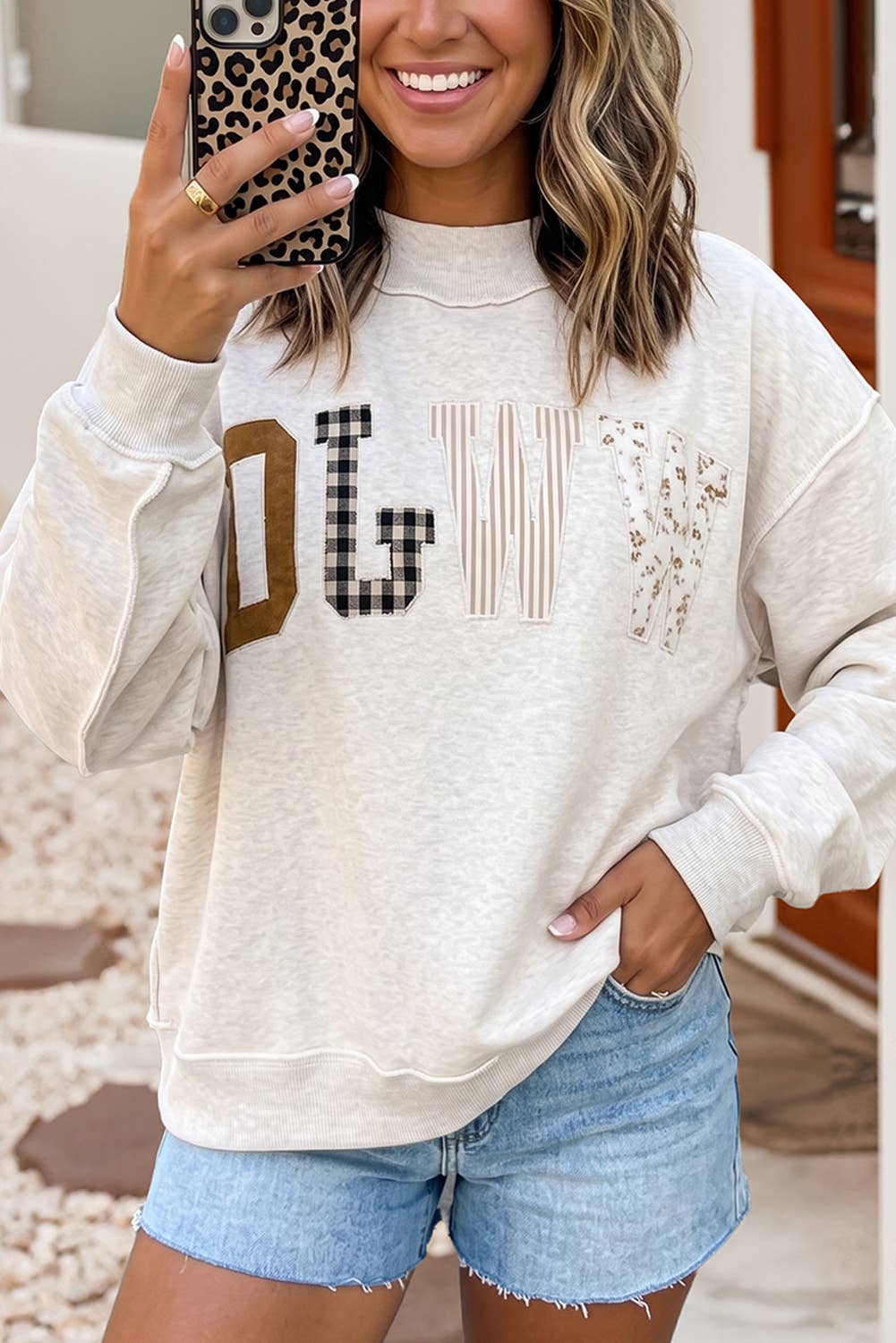 F/W26 WWJD Embroidered Patch Mock Neck Sweatshirt| S-4X