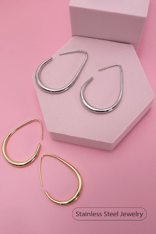 18k Stainless Steel Waterproof Tarnish Free Hoops