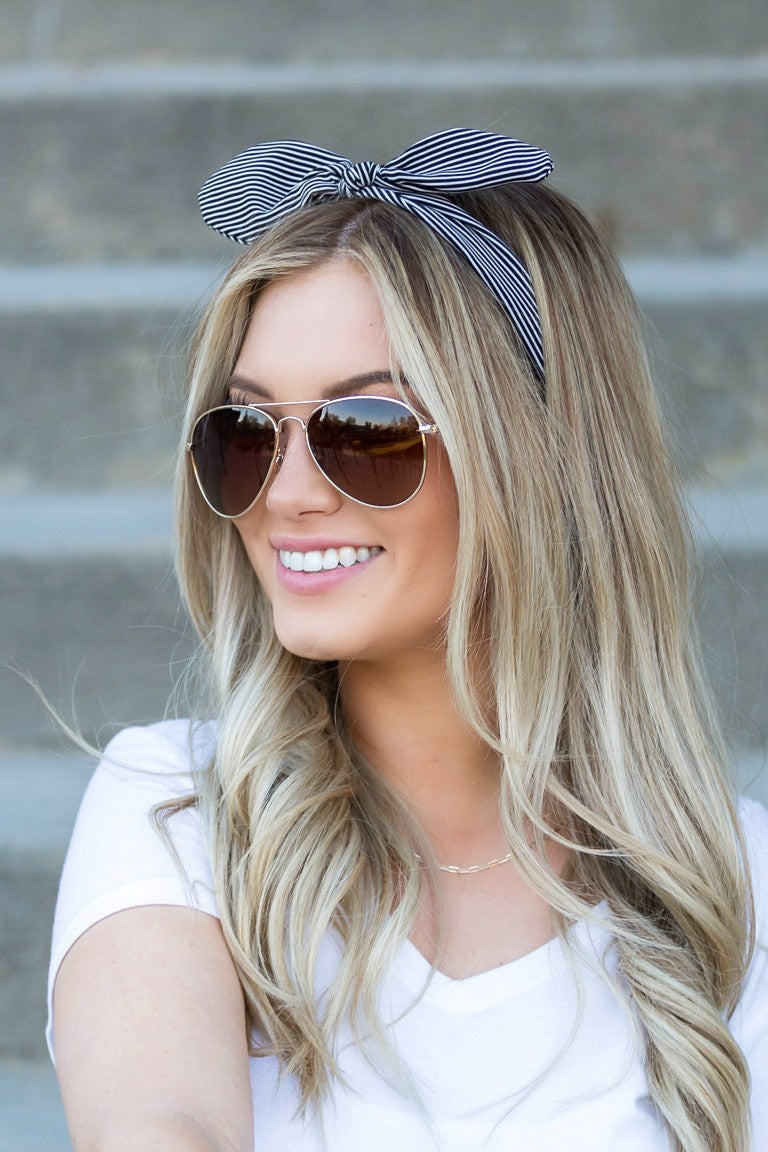 Stripe Bow Stretch Headbands