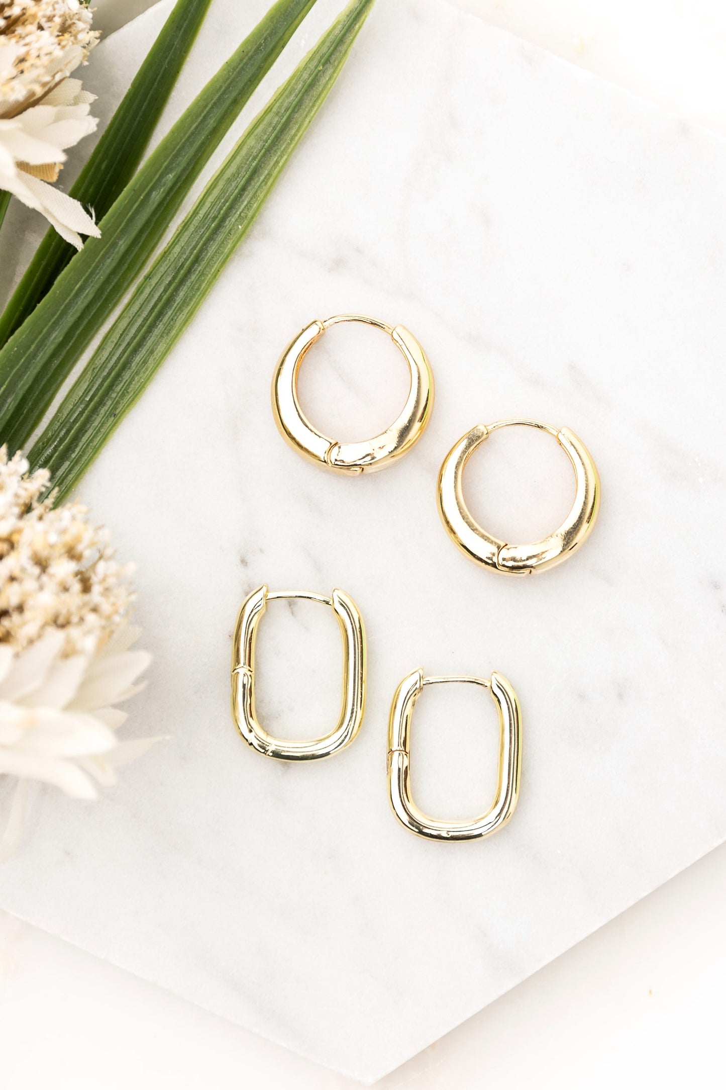 14k Stainless Steel Everyday Huggie Earrings