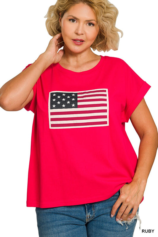 Plus American Flag Tee