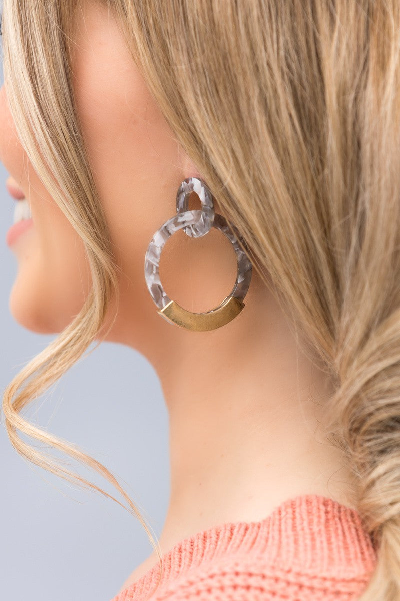 Double Hoop Resin Earrings