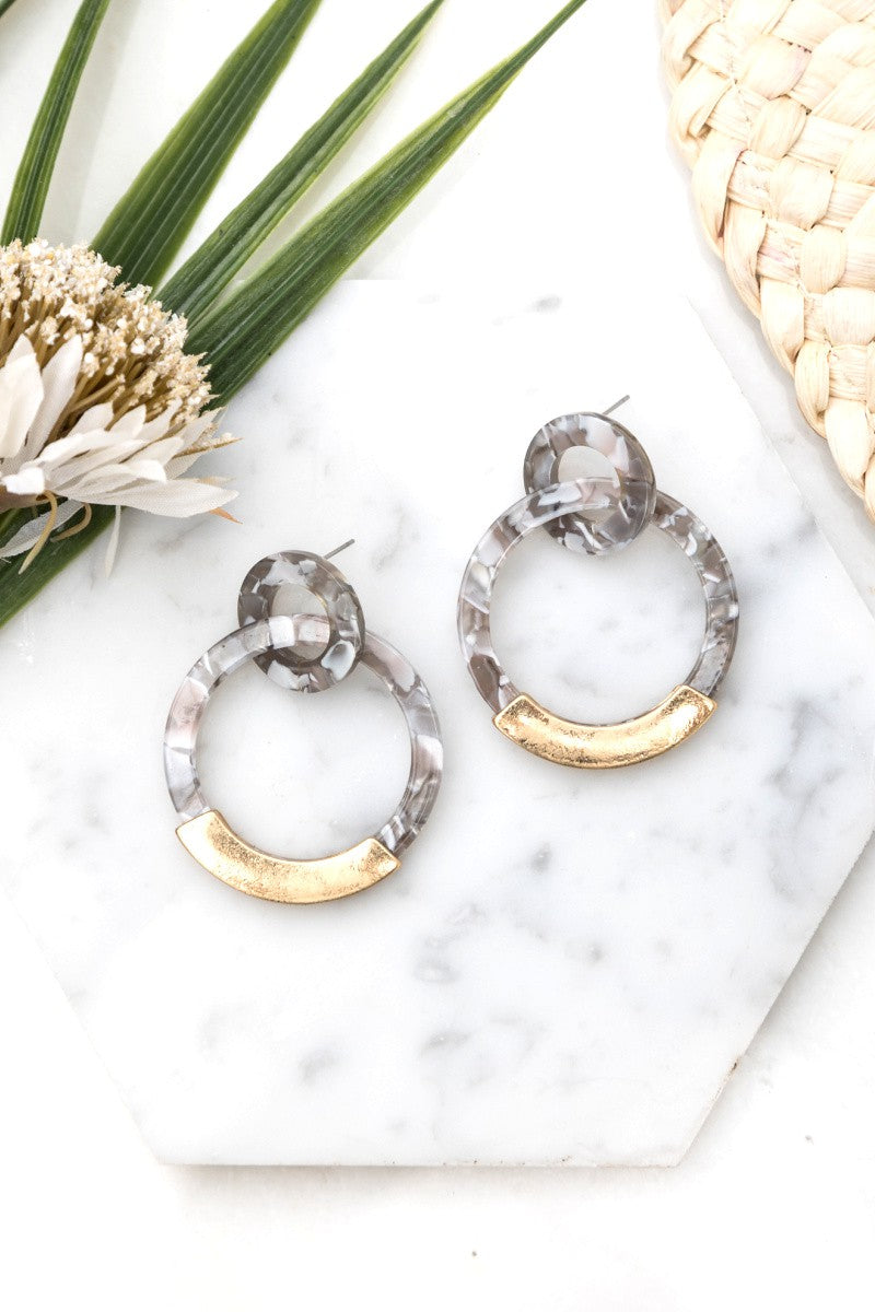 Double Hoop Resin Earrings