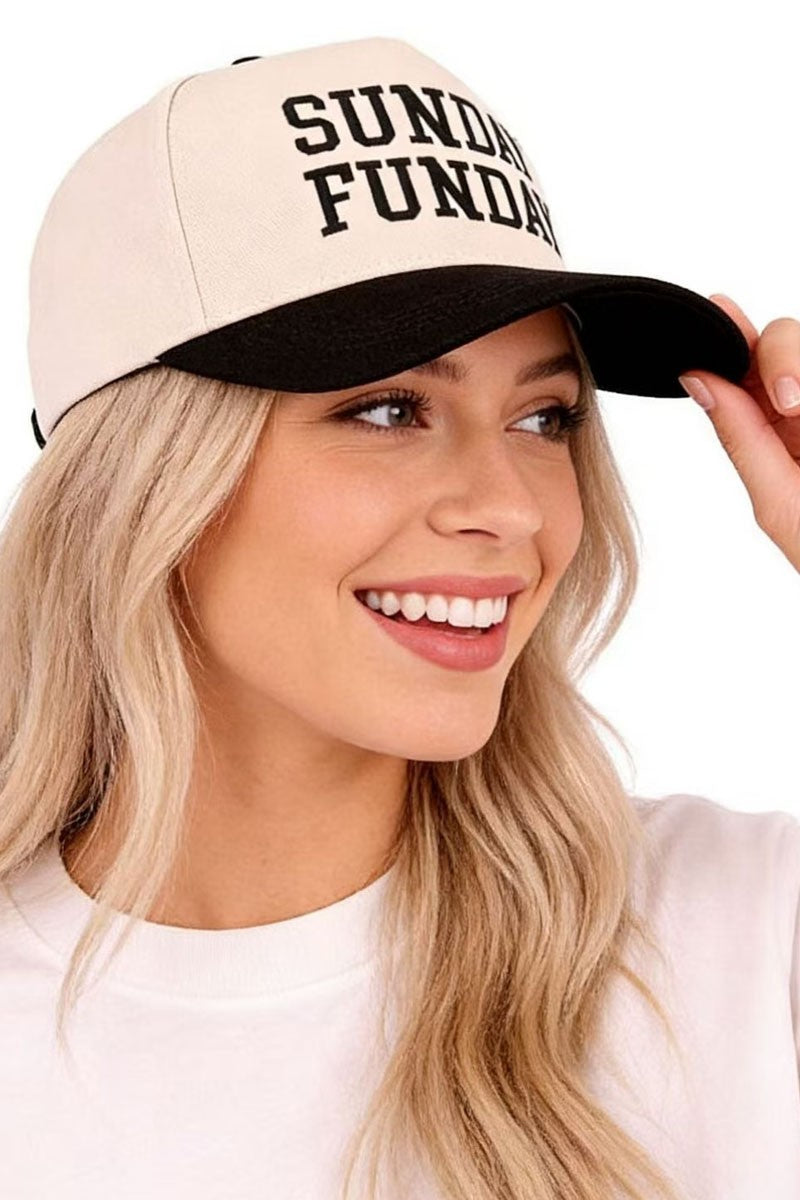Sunday Funday Two Tone Canvas Cotton Cap