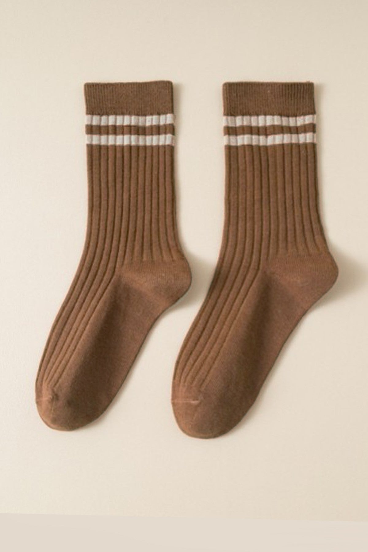 Woman Stripe Half Crew Throwback Cotton Socks