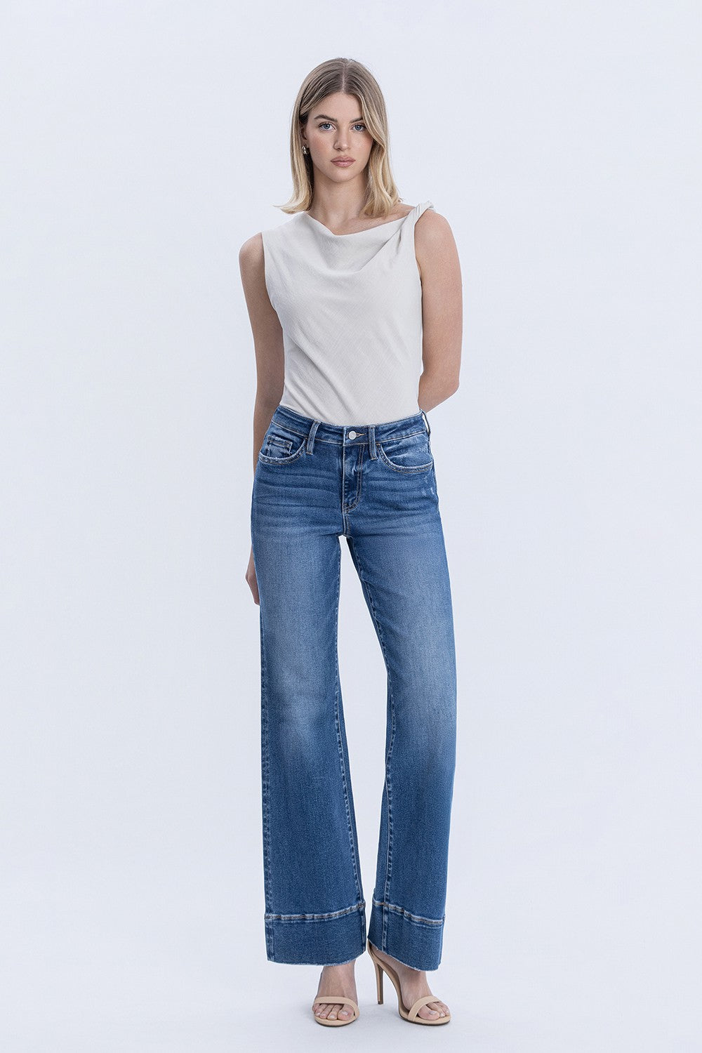 High Rise Trouser Hem Vintage Flare Jeans