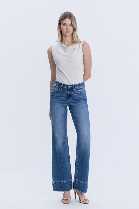 High Rise Trouser Hem Vintage Flare Jeans