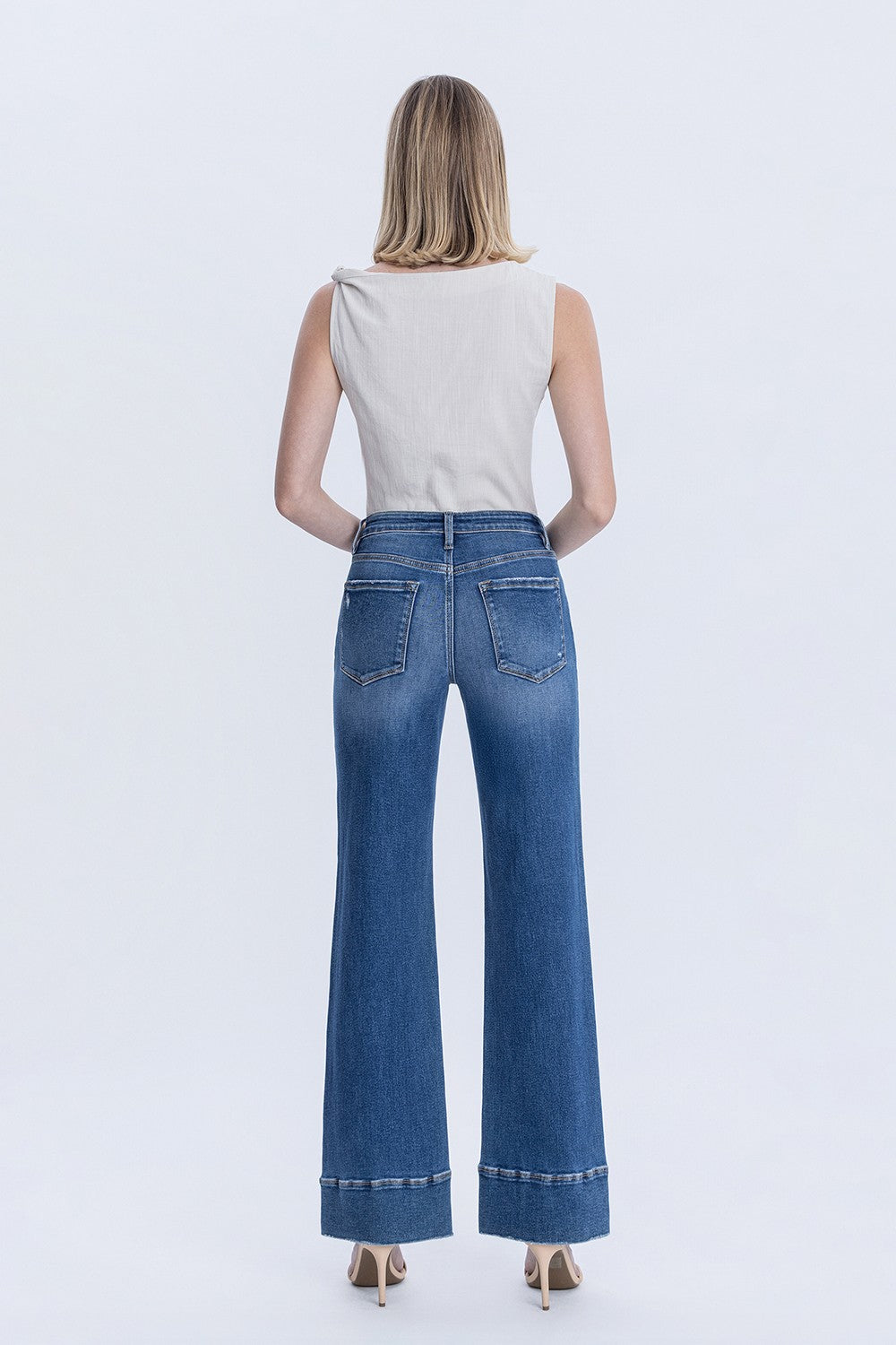 High Rise Trouser Hem Vintage Flare Jeans