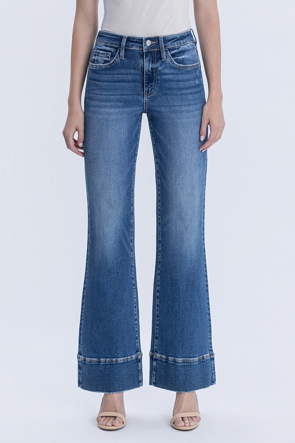 High Rise Trouser Hem Vintage Flare Jeans