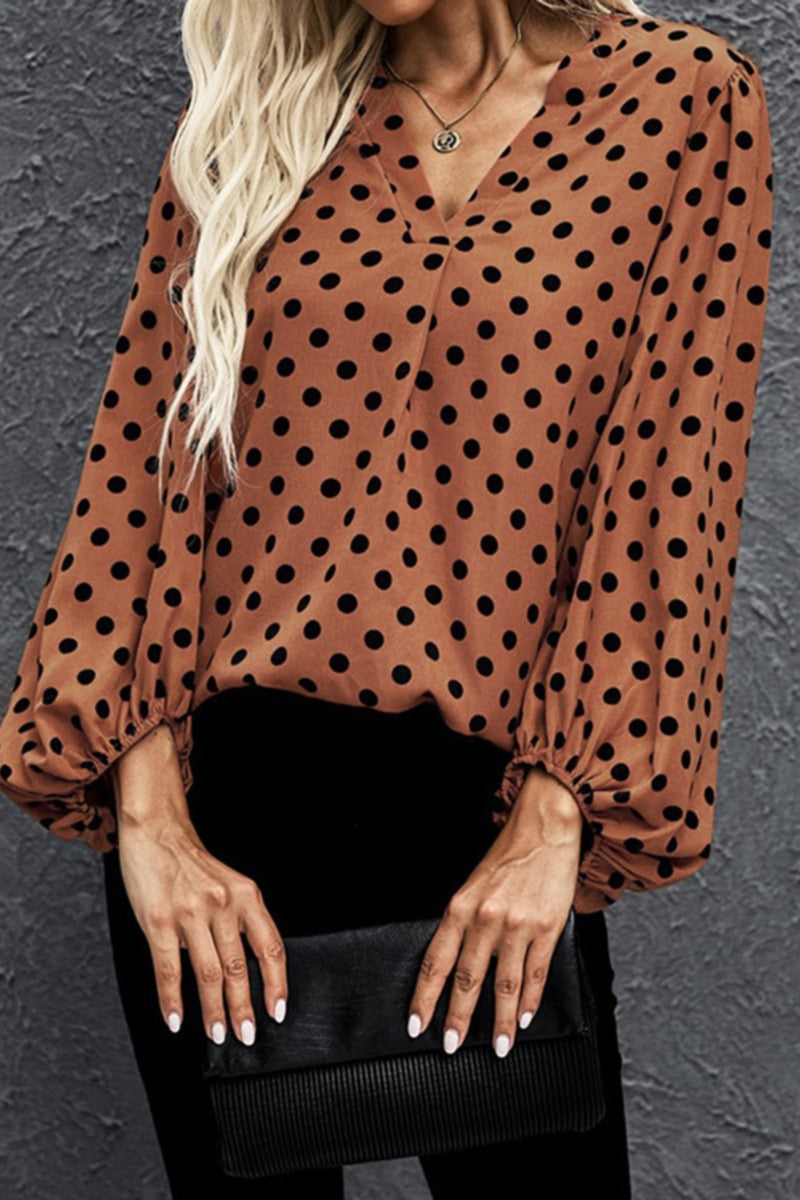 V-neck Print Oversize Blouse