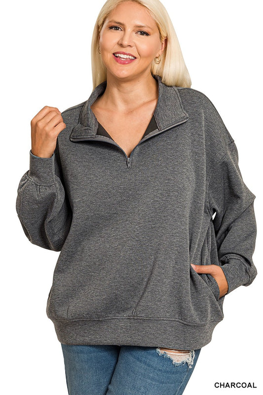 Plus Scuba Half Zip Pullover